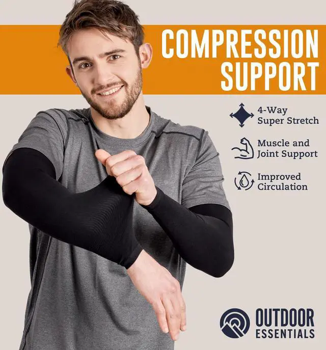 Alt view image 3 of 7 - UV Sun Sleeves for Men Women - Cooling Arm Sleeves for Sun Protection UPF 50+ | Golf, Tattoo Cover Up, Compression Protective Sports, Baseball, Football, Driving | Mangas Para El Sol Para Hombre