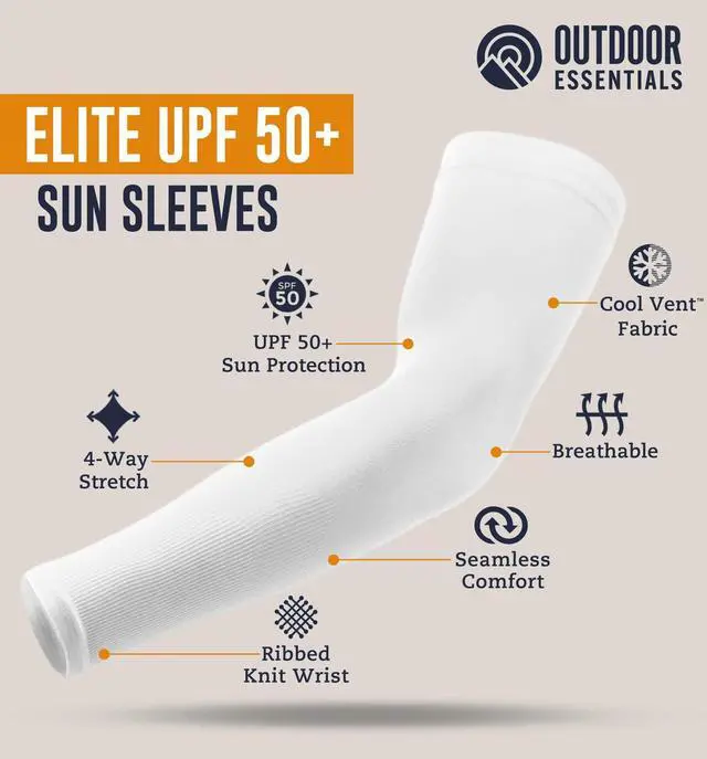 Alt view image 6 of 7 - UV Sun Sleeves for Men Women - Cooling Arm Sleeves for Sun Protection UPF 50+ | Golf, Tattoo Cover Up, Compression Protective Sports, Baseball, Football, Driving | Mangas Para El Sol Para Hombre