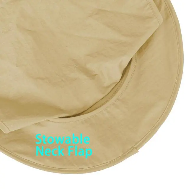 Alt view image 5 of 6 - Sun Hats for Men Women Fishing Hat UPF 50+ Breathable Wide Brim Bucket Hats Summer UV Protection Safari Hat with Neck Flap Khaki