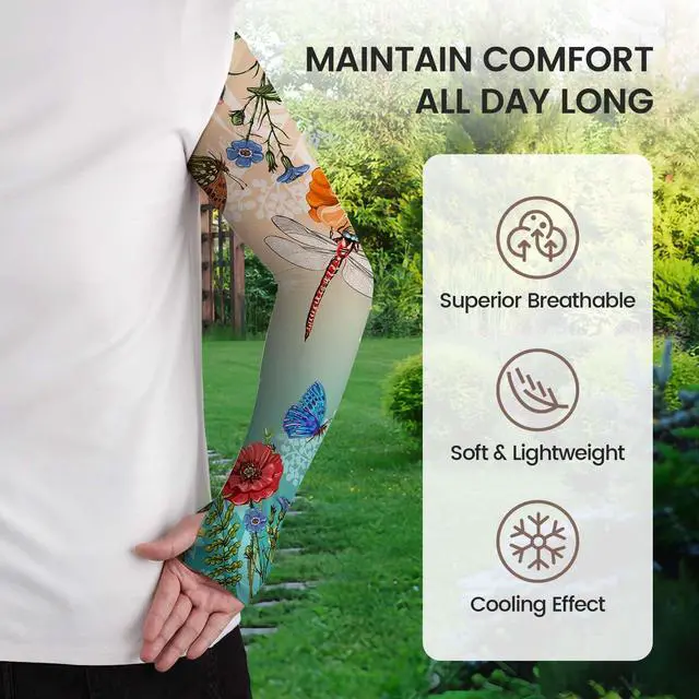 Alt view image 2 of 6 - Gardening Sleeves for Women Farm Sun Protection Thorn Proof Cooling Arm Sleeves to Cover Arms for Garden Sports
