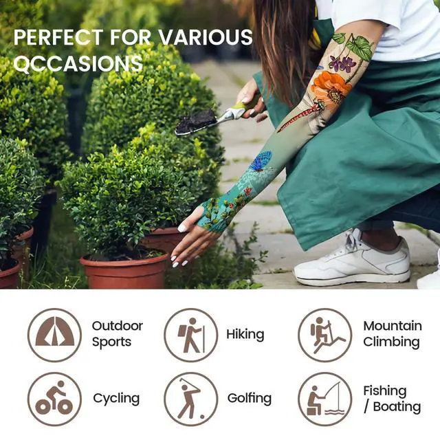 Alt view image 4 of 6 - Gardening Sleeves for Women Farm Sun Protection Thorn Proof Cooling Arm Sleeves to Cover Arms for Garden Sports