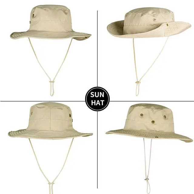 Alt view image 3 of 6 - Sun Hats for Men Women Boonie Hat Foldable Fishing Hats UPF 50+ Bucket Hat for Hiking Garden Safari Beach