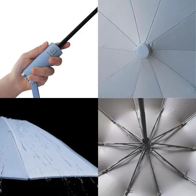 Alt view image 4 of 6 - Inverted UV Protection Umbrella for Rain and Sun Medium Size 46 inch arc Canopy UPF 50+ Rverse Compact Umbrella Auto Open Close for Travel