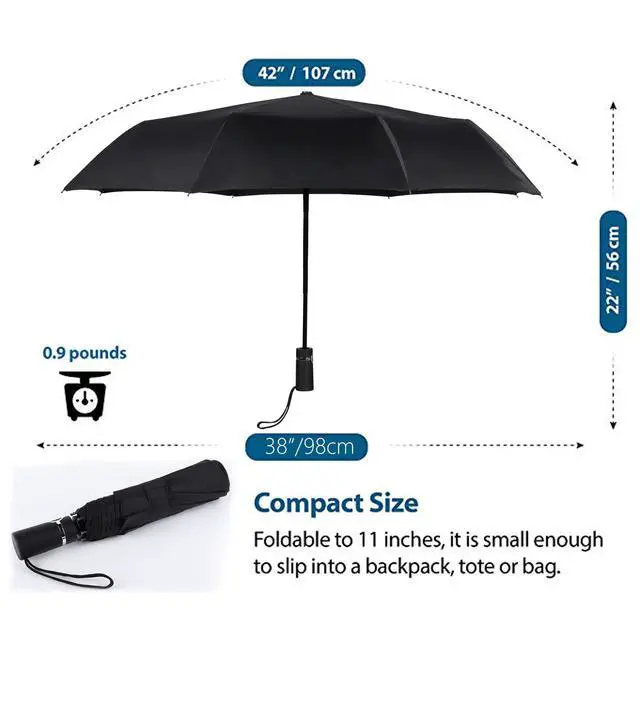 Alt view image 3 of 5 - Travel Umbrella Windproof Factory outlet Compact Automatic Umbrellas for Rain Compact Small UV Sun Protection Umbrella Durable Waterproof Lightweight -Fits Backpack Car Purse (Starry Sky)
