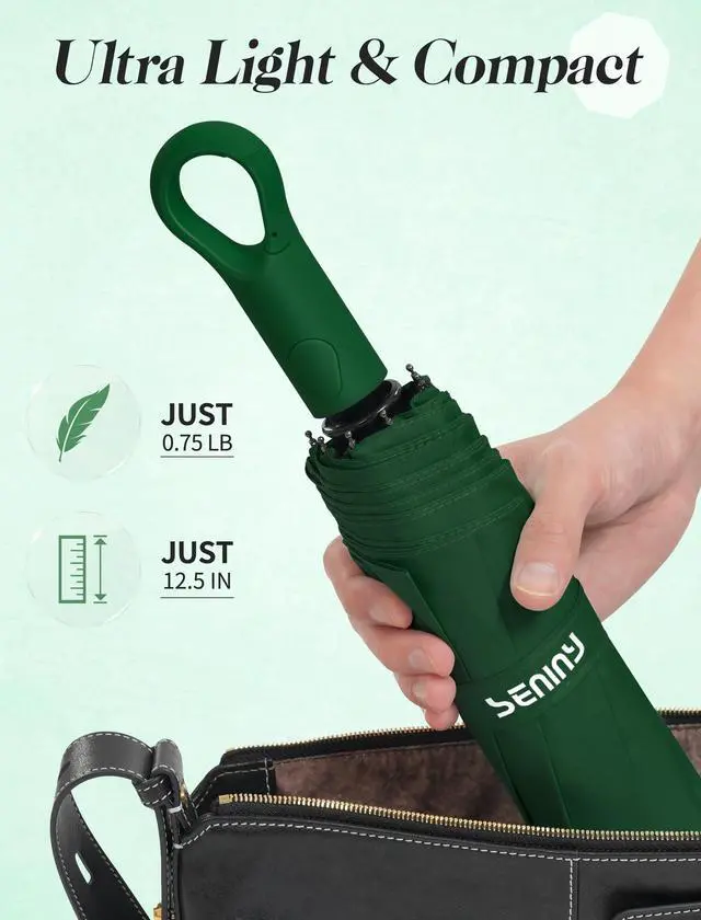 Alt view image 6 of 7 - Umbrellas for Rain with Ring Buckle - Travel Umbrella Compact for Backpack, Car, Walking, Automatic UV Umbrella for Sun Protection, Small Portable & Folding Umbrellas for Windproof, Women Kids