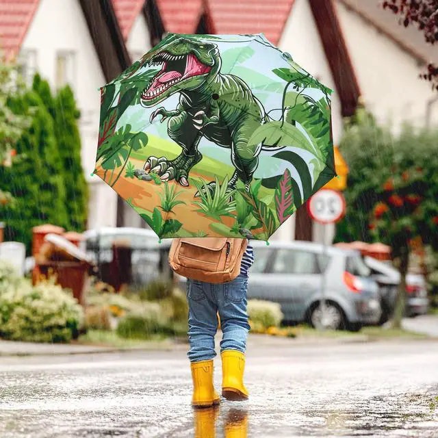 Alt view image 3 of 4 - Kids Umbrella Children Travel Umbrellas Reinforced Canopy with Pinch Free Closure and Colorful Design Lightweight Umbrellas for Girls & Boys Suitable Size 32*24 inch Easy Push/Pull for Little Kids