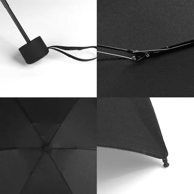 Alt view image 7 of 7 - Small Mini Umbrella with Case Light Compact Design Perfect for Travel Lightweight Portable Parasol Outdoor Sun&Rain Umbrellas Black, 34 Inches