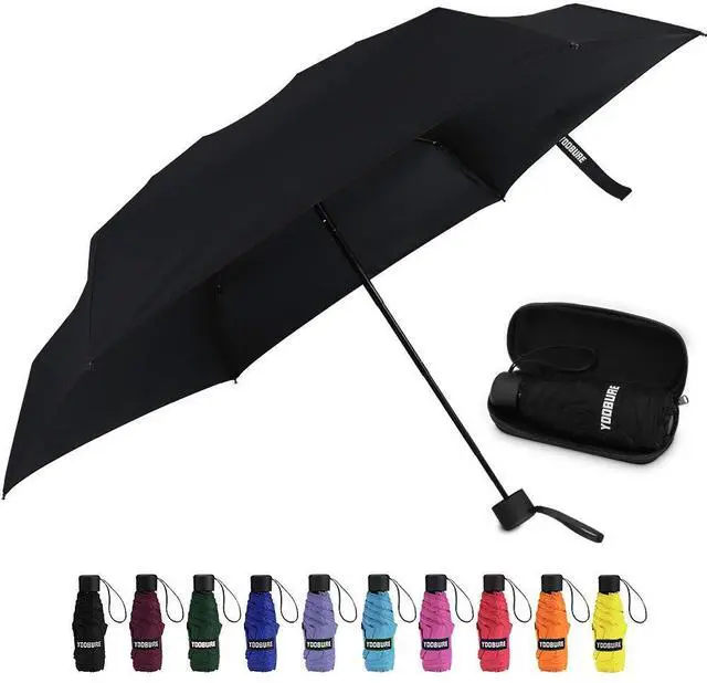 Main image of Small Mini Umbrella with Case Light Compact Design Perfect for Travel Lightweight Portable Parasol Outdoor Sun&Rain Umbrellas