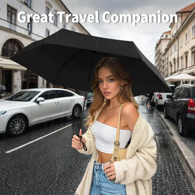 Alt view image 6 of 7 - Small Mini Umbrella with Case Light Compact Design Perfect for Travel Lightweight Portable Parasol Outdoor Sun&Rain Umbrellas