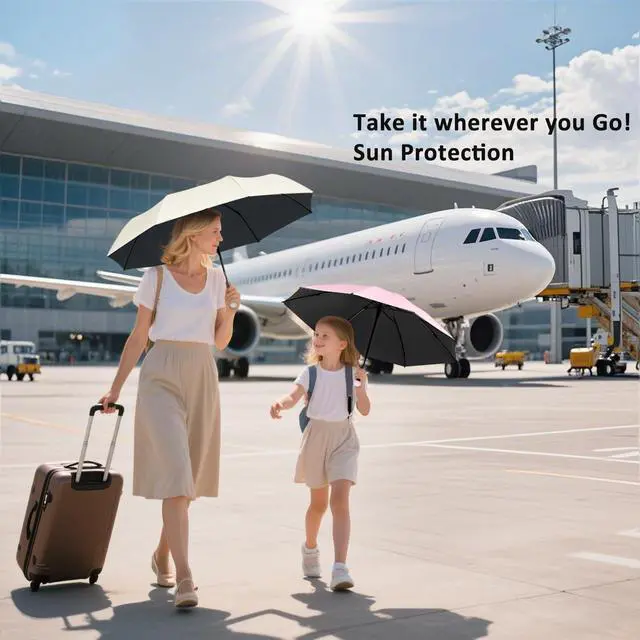 Alt view image 7 of 7 - Travel Essentials Mini Umbrella for Purse With Case Small Compact UV Sun Protection Lightweight Tiny Pocket Manual Open Close Umbrella for Women Kids and Men Fits Purse Backpack