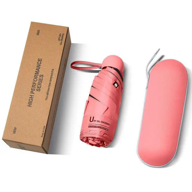 Alt view image 6 of 7 - Travel Essentials Mini Umbrella for Purse With Case Small Compact UV Sun Protection Lightweight Tiny Pocket Manual Open Close Umbrella for Women Kids and Men Fits Purse Backpack
