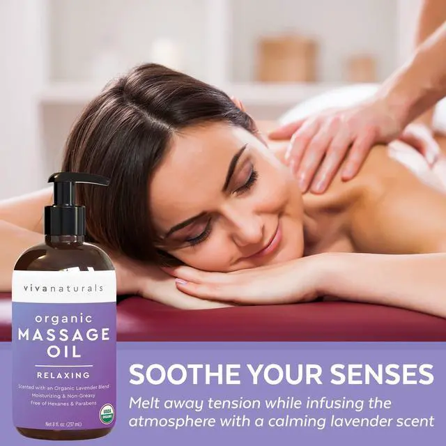 Alt view image 3 of 7 - Organic Massage Oil, Lavender Scented, 8 fl oz (237 mL) Non-Greasy, Certified Organic Massage Therapy Oils