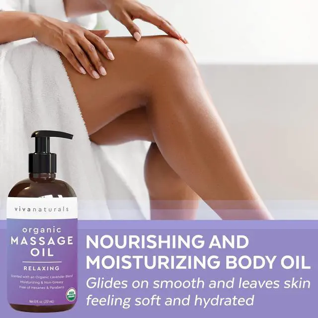 Alt view image 4 of 7 - Organic Massage Oil, Lavender Scented, 8 fl oz (237 mL) Non-Greasy, Certified Organic Massage Therapy Oils