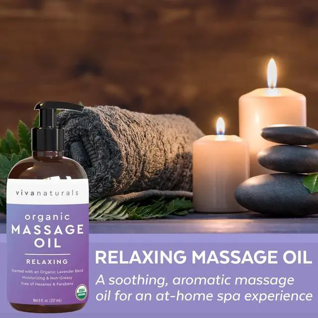 Alt view image 2 of 7 - Organic Massage Oil, Lavender Scented, 8 fl oz (237 mL) Non-Greasy, Certified Organic Massage Therapy Oils