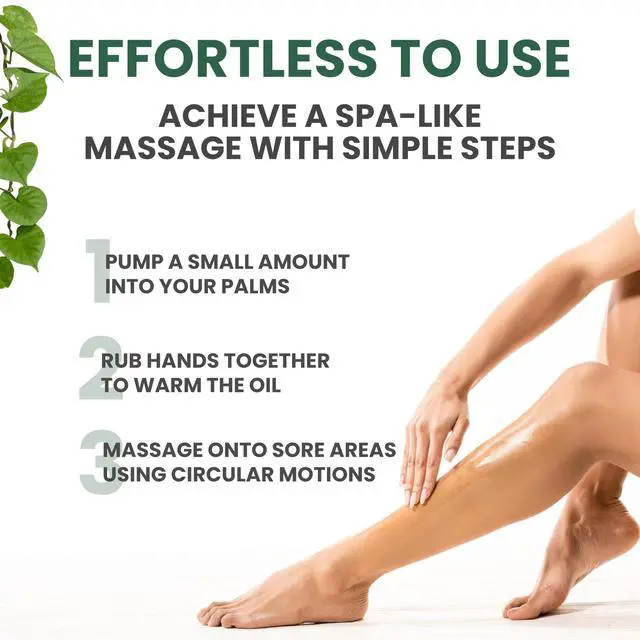 Alt view image 6 of 7 - Sore Muscle Massage Oil for Massage Therapy with Arnica, Eucalyptus & Tea Tree Oil Blend for Deep Muscle Relief, Recovery, Softens Skin & Anti-Cellulite Massage for Professional & Home Use.