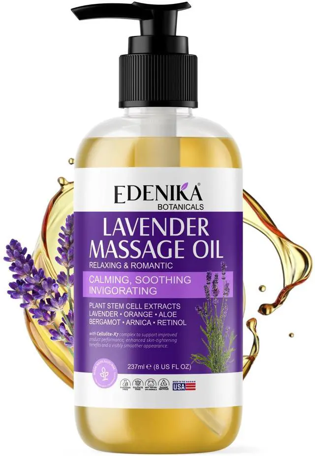 Main image of Lavender Massage Oil for Skin, Luxury Aromatherapy & Romantic Massage Oil for Date Night, Relaxing & Hydrating Skin, 8 fl oz