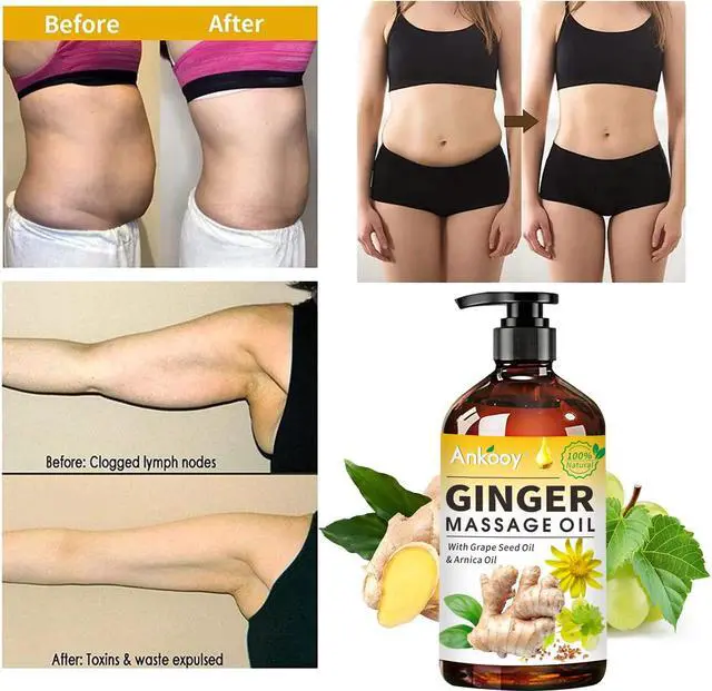 Alt view image 4 of 7 - 3 Pack Ginger Massage Oil with Arnica Oil,Vitamin E Oil and Grape Seed Oil,Ginger Oil for Lymphatic Drainage,100% Natural Ginger Essential Oil for Warming and Relaxing