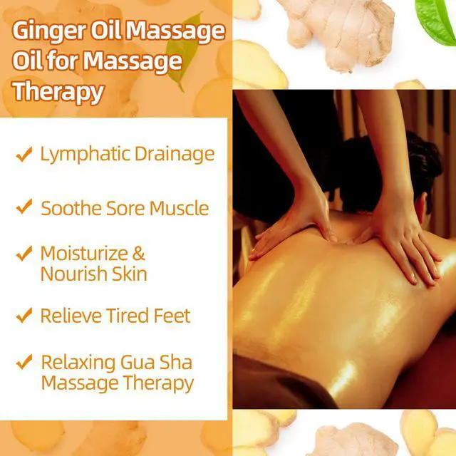 Alt view image 2 of 7 - Ginger Oil Massage Oil for Massage Therapy,Ginger Oil Lymphatic Drainage,Sore Muscle Massage Oil,Natural Ginger Body Oil for Gua Sha Massage with Arnica Oil-Warming,Relaxing,Soothing Muscles