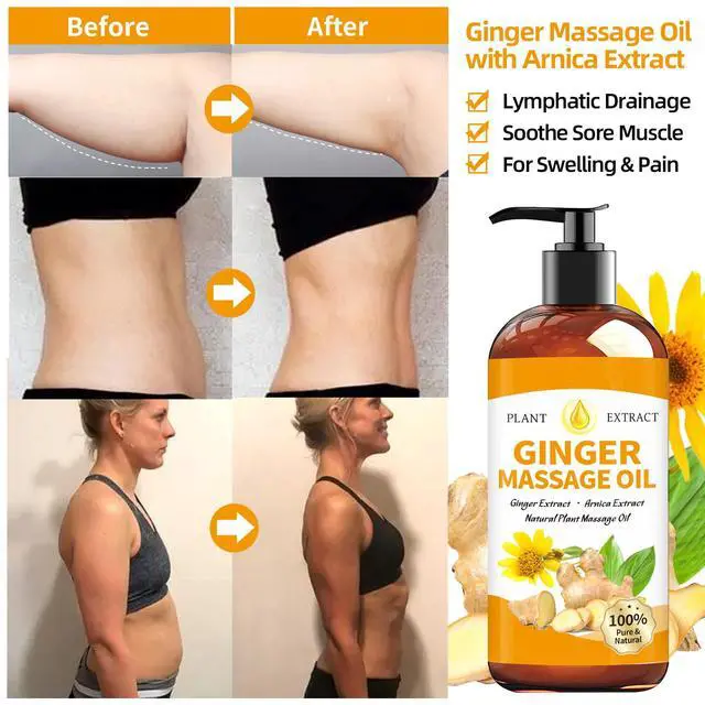 Alt view image 3 of 7 - Ginger Oil Massage Oil for Massage Therapy,Ginger Oil Lymphatic Drainage,Sore Muscle Massage Oil,Natural Ginger Body Oil for Gua Sha Massage with Arnica Oil-Warming,Relaxing,Soothing Muscles