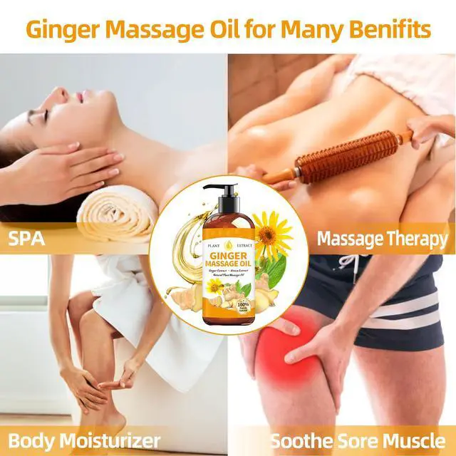 Alt view image 7 of 7 - Ginger Oil Massage Oil for Massage Therapy,Ginger Oil Lymphatic Drainage,Sore Muscle Massage Oil,Natural Ginger Body Oil for Gua Sha Massage with Arnica Oil-Warming,Relaxing,Soothing Muscles