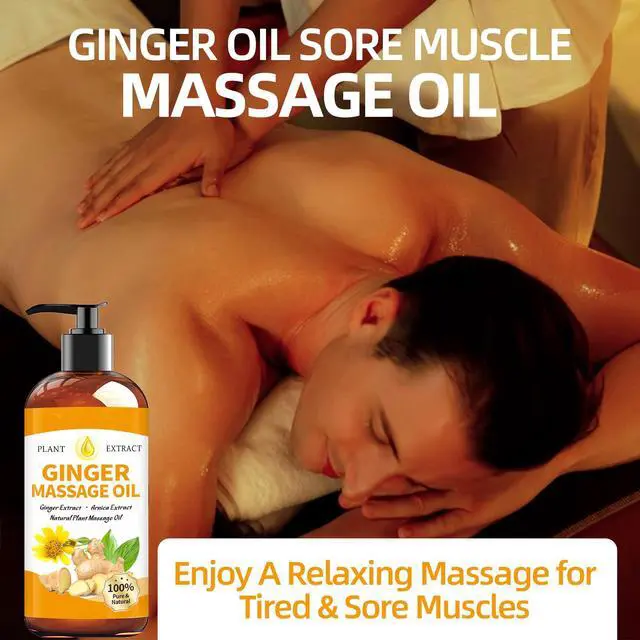 Alt view image 5 of 7 - Ginger Oil Massage Oil for Massage Therapy,Ginger Oil Lymphatic Drainage,Sore Muscle Massage Oil,Natural Ginger Body Oil for Gua Sha Massage with Arnica Oil-Warming,Relaxing,Soothing Muscles