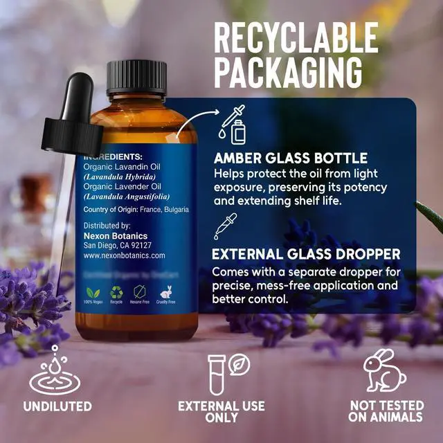 Alt view image 7 of 7 - Organic Lavender Essential Oil 30 ml - Naturally Derived Oils for Aromatherapy, Diffusers, DIY, Candle and Soap Making Scen