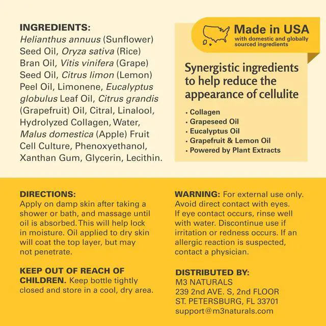 Alt view image 2 of 7 - Firming Body Massage Oil with Collagen & Stem Cell Helps Smooth the Appearance of Cellulite & Improve Skin Texture Refreshing Aromatherapy Body Oil for Legs & Full Body 8 Fl Oz by M3