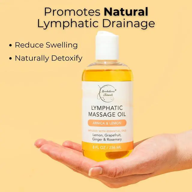 Alt view image 5 of 7 - Lymphatic Massage Oil for Massage Therapy | 100% Natural Lymphatic Drainage Oil | Premium Quality with Arnica, Lemon & Ginger | for Post Surgery Recovery & Detox | 8oz