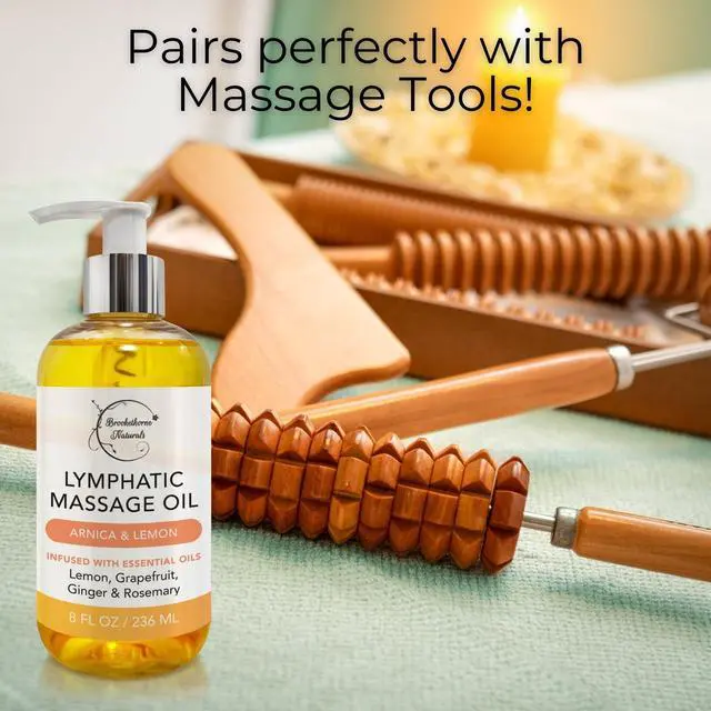 Alt view image 7 of 7 - Lymphatic Massage Oil for Massage Therapy | 100% Natural Lymphatic Drainage Oil | Premium Quality with Arnica, Lemon & Ginger | for Post Surgery Recovery & Detox | 8oz