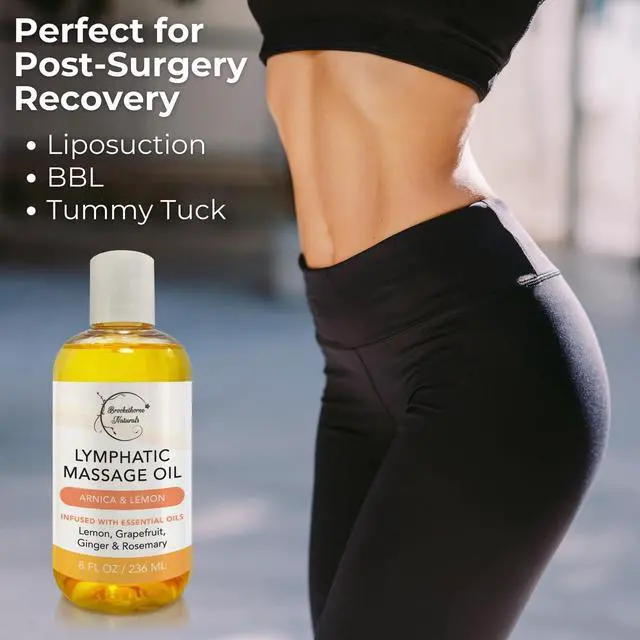 Alt view image 6 of 7 - Lymphatic Massage Oil for Massage Therapy | 100% Natural Lymphatic Drainage Oil | Premium Quality with Arnica, Lemon & Ginger | for Post Surgery Recovery & Detox | 8oz