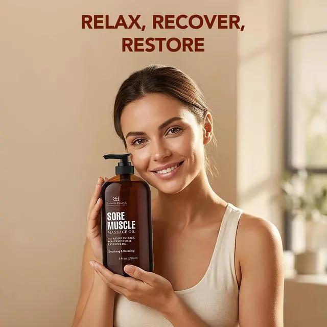 Alt view image 3 of 7 - Soremuscle Massage Oil 8 Fl Oz| Refreshing, Relaxing Massage Oils for Muscle Relaxing & Joint Comfort | Made with Natural Oils | for All Skin Types, for Men & Women