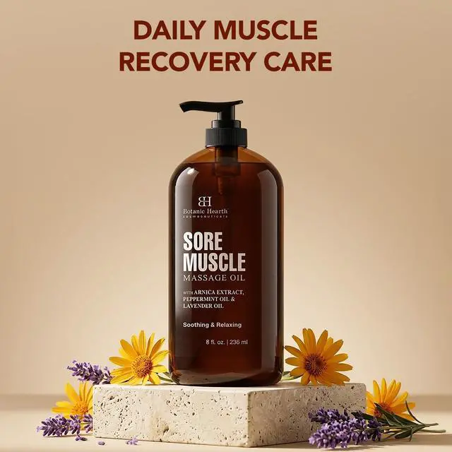 Alt view image 7 of 7 - Soremuscle Massage Oil 8 Fl Oz| Refreshing, Relaxing Massage Oils for Muscle Relaxing & Joint Comfort | Made with Natural Oils | for All Skin Types, for Men & Women