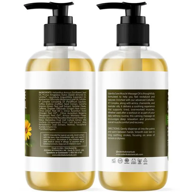 Alt view image 7 of 7 - Maximum Strength Sore Muscle Massage Oil for Massage Therapy with Pure Arnica, Deep Muscle Tension Relief & Joint Comfort Rub, Enhancing Circulation & Warming, 8 fl oz