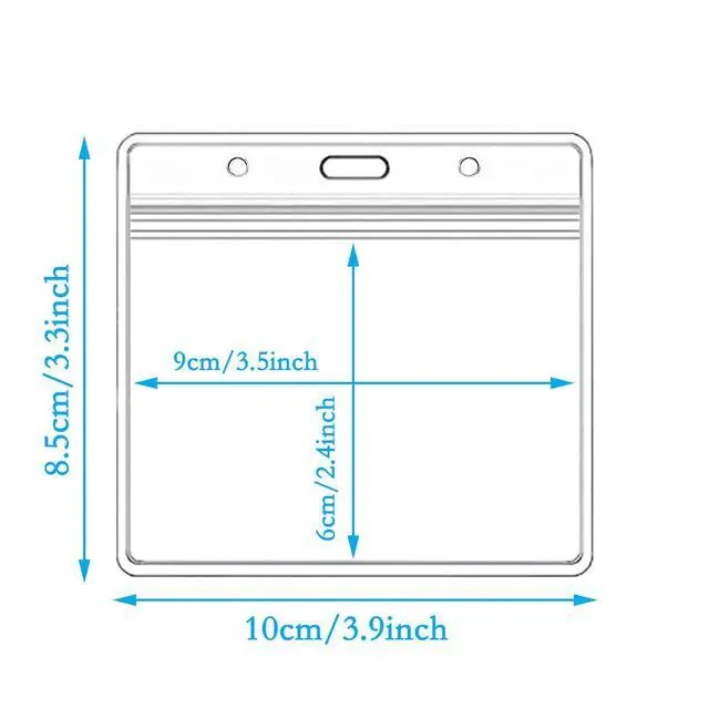 Alt view image 3 of 6 - 10 Pack Badge Holder ID Card Holder,Waterproof Name Badge Holders, Clear Horizontal Card Badge Holder (3.5x2.4 Inch)