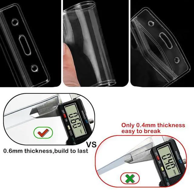 Alt view image 4 of 7 - 100 Pcs Name Badge Holders ID Card Clear Plastic Sleeve Vertical Holders (100 Pcs Vertical Holders)