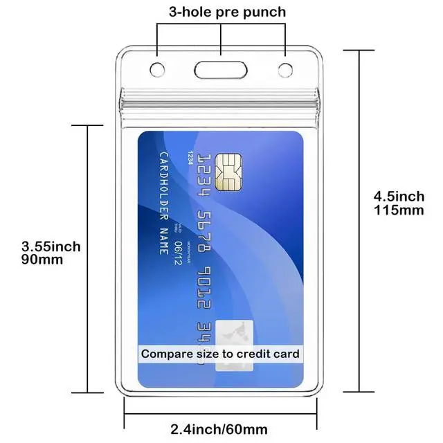 Alt view image 3 of 7 - 100 Pcs Name Badge Holders ID Card Clear Plastic Sleeve Vertical Holders (100 Pcs Vertical Holders)