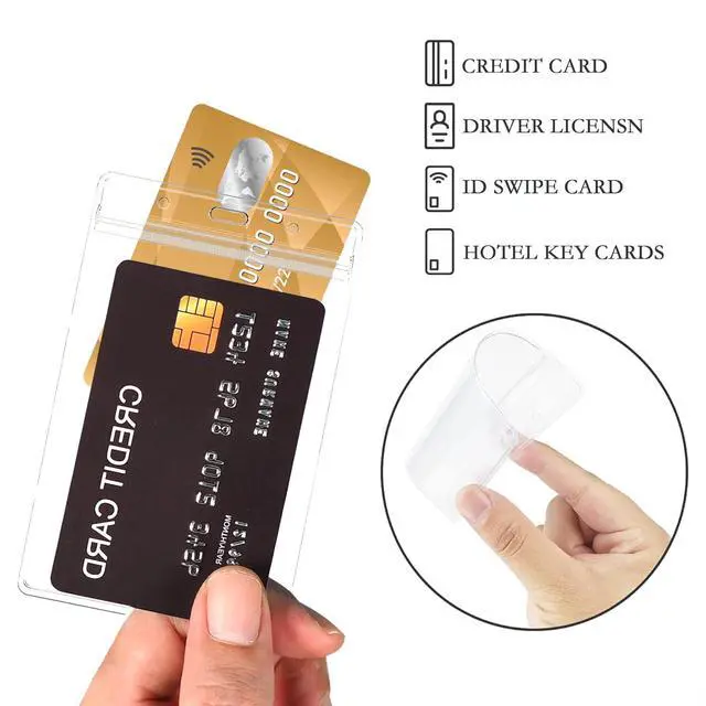 Alt view image 5 of 7 - 100 Pcs Name Badge Holders ID Card Clear Plastic Sleeve Vertical Holders (100 Pcs Vertical Holders)