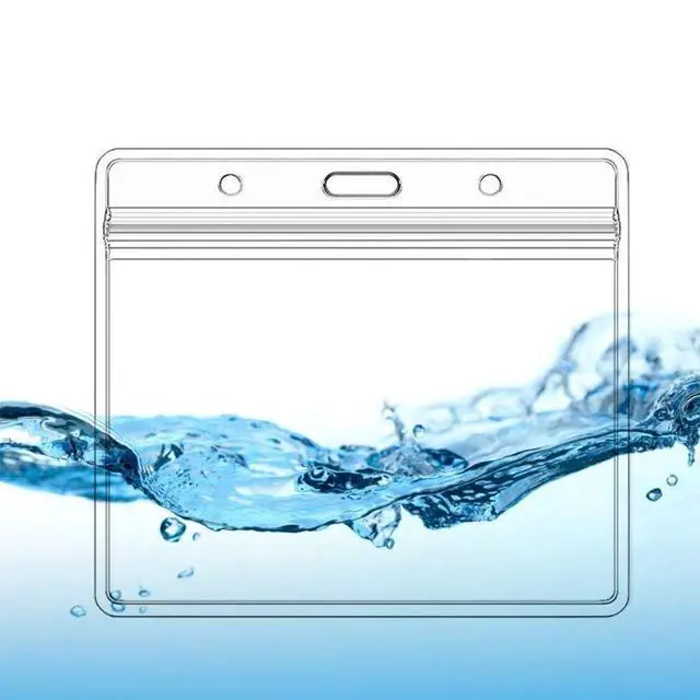 Alt view image 5 of 6 - Extra Thick Horizontal ID Card Name Tag Badge Holder with Waterproof Type Resealable Zip (2.36 x 3.74 Inches Small Size, 10Packs)