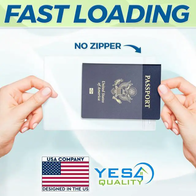 Alt view image 3 of 7 - Vertical Passport & ID Badge Holder - 4x6 Inch, 25 Pack - Clear Name Badge Holders for Travel, Work & Events - Zipperless Card Protector for Vaccination Cards, Tickets & Credentials