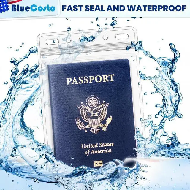 Alt view image 4 of 7 - Vertical Passport & ID Badge Holders - 4x6 Inch, 10 Pack - Clear Zippered Name Card Holder for Travel, Work & Events - Extra Large Name Badges - Resealable & Waterproof Protector
