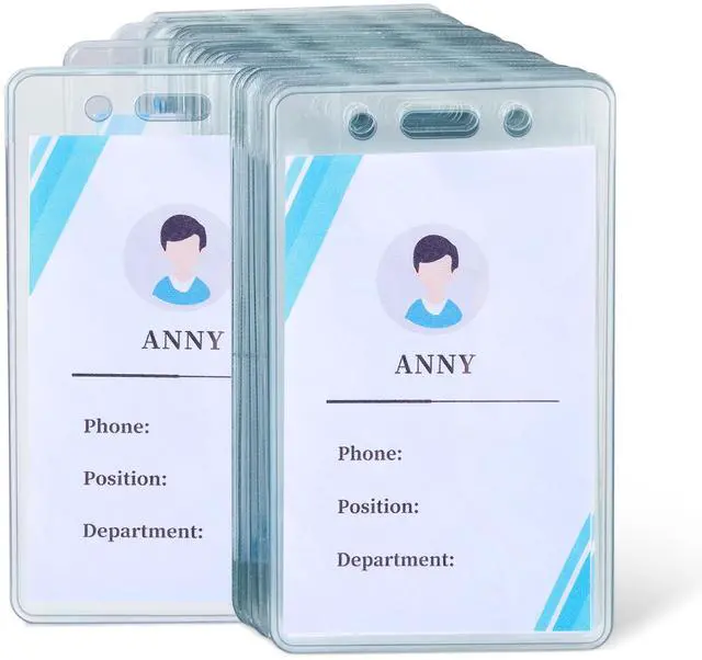 Main image of Vertical Clear Plastic ID Badge Holders, 2.55" x 4.41", Pack of 50