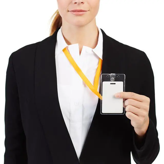 Alt view image 3 of 4 - Vertical Clear Plastic ID Badge Holders, 2.55" x 4.41", Pack of 50