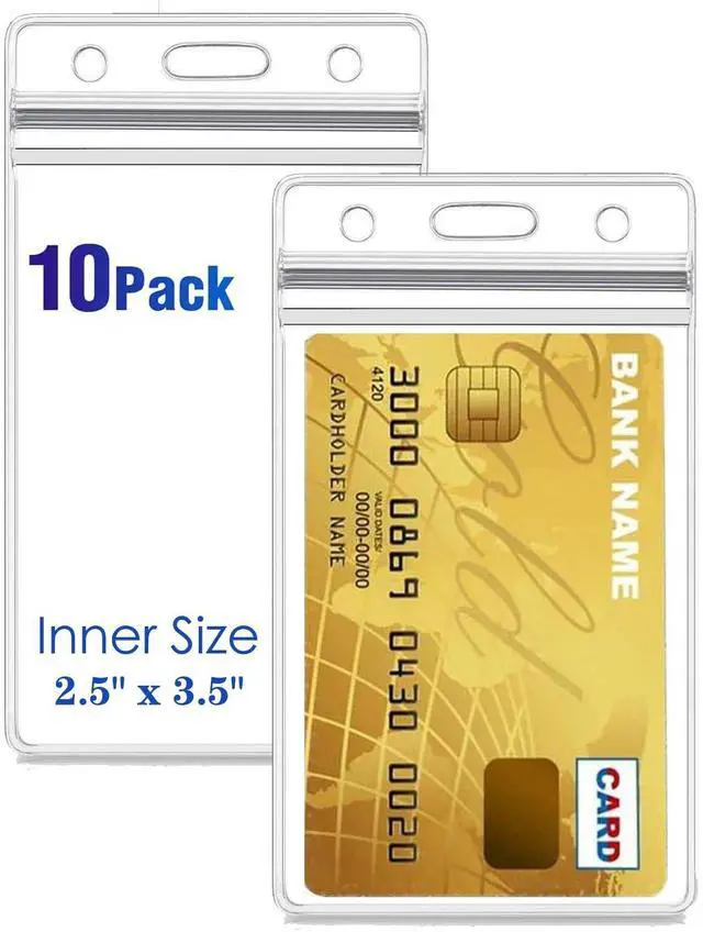 Main image of Vertical ID Card Name Tag Badge Holder with Waterproof Type Resealable Zip (Vertical ID, 10 Pcs)