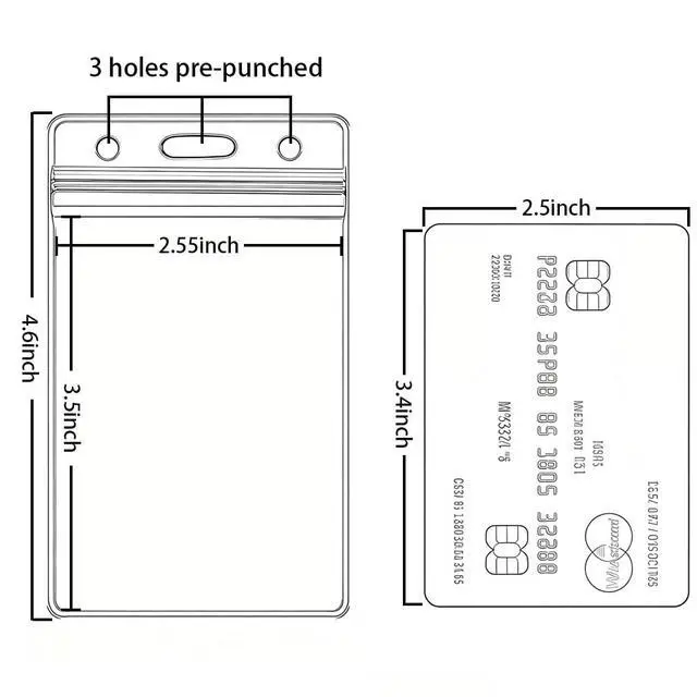 Alt view image 2 of 4 - 10 Pack Vertical ID Badge Holders Extra Thick Clear Waterproof Sealable PVC Card Sleeves, Compatible with RFID/Proximity/Swipe Cards & Credit Cards
