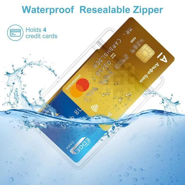 Alt view image 3 of 7 - 10 Pack Extra Thick ID Card Name Badge Holder Heavy Duty Waterproof Clear Plastic PVC Vertical Sleeve Pocket Resealable