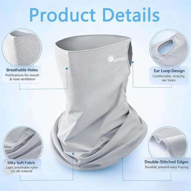 Alt view image 2 of 7 - UV-Sun-Protection-Face-Mask for Women Men Summer Cooling Breathable Face Mask Neck Gaiter for Outdoor Sports
