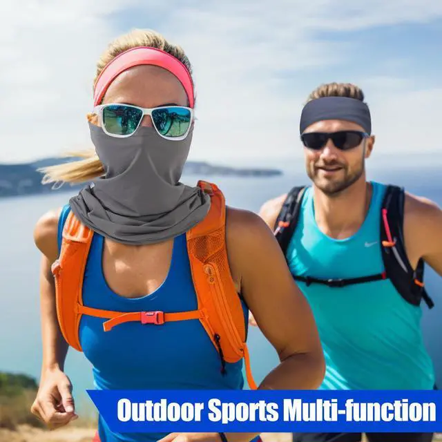 Alt view image 5 of 6 - Summer Cooling Neck Gaiter Face Mask Breathable Balaclava, UV Protection Wind Dust Proof Face Cover Scarf Bandana for Men Women, UPF 50+,Combo 3