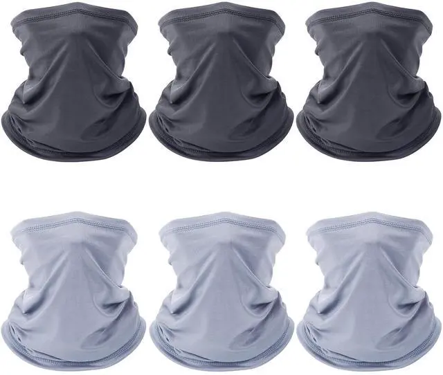Main image of 6 Pack Neck Gaiter for Men Women Gator Summer UV Dust Mask Cooling Neck Gaiters Face Cover for Sun Protection Scarf Bandana