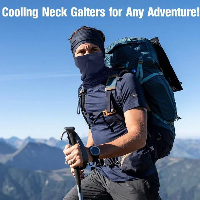 Alt view image 5 of 6 - 6 Pack Neck Gaiter for Men Women Gator Summer UV Dust Mask Cooling Neck Gaiters Face Cover for Sun Protection Scarf Bandana