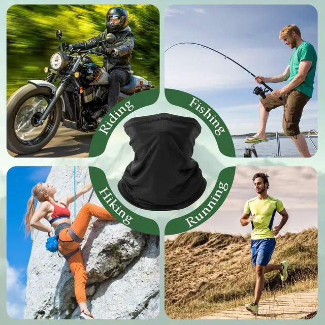 Alt view image 6 of 6 - 6 Pack Neck Gaiter for Men Women Gator Summer UV Dust Mask Cooling Neck Gaiters Face Cover for Sun Protection Scarf Bandana